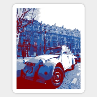 Citroen 2Cv: red, white and blue Sticker